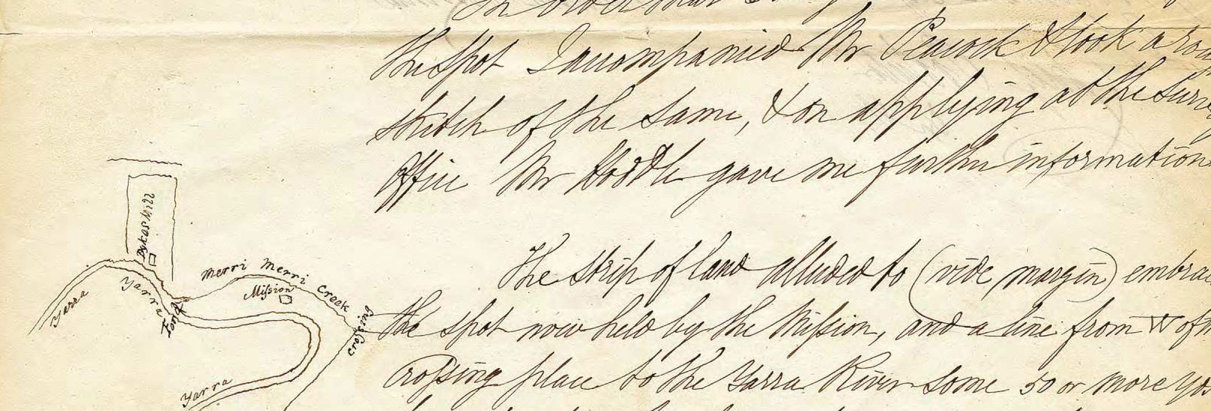 Letter with map of Merri Creek School, VPRS 11/P0 Unit10 Item 658 An image of a historical document